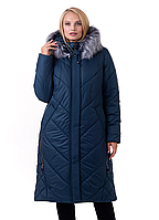 Куртки парки женские зимние большого размера 52-70 малахит мех