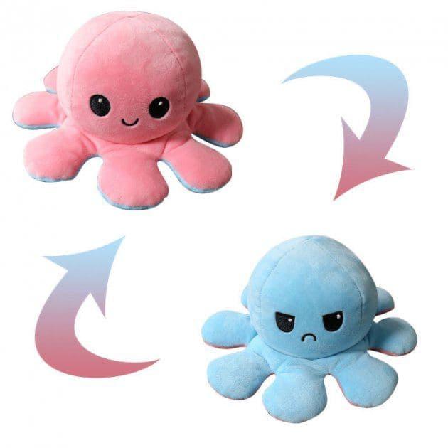 М'яка іграшка восьминіг двостороння mix color OCTOPUS