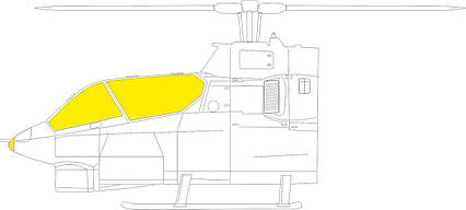 Фарбувальні маски для збірної моделі вертольота AH-1G TFace в масштабі 1/32. EDUARD JX280, фото 1