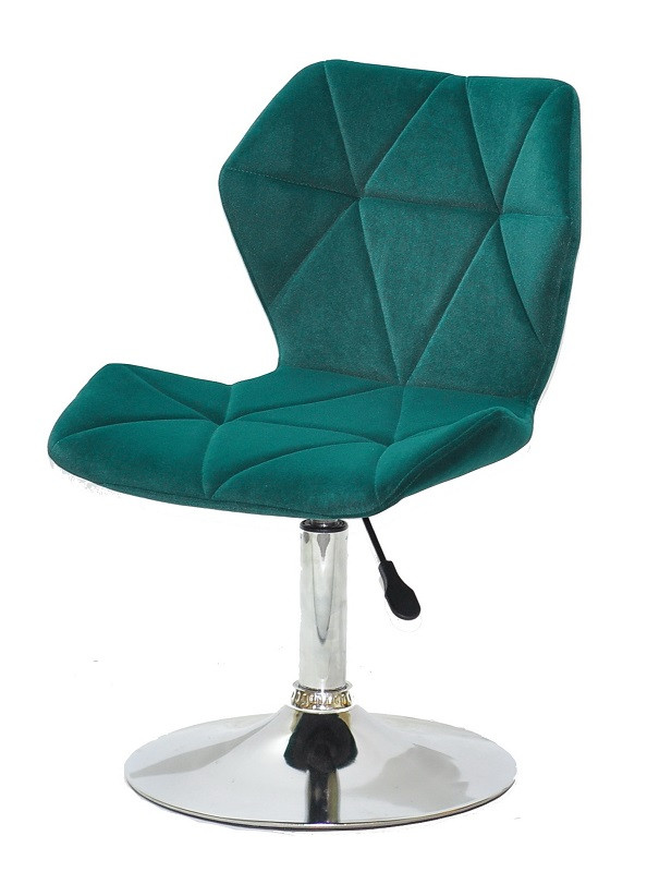 Стілець Torino CH-Base зелений 1003 оксамит на хромованій опорі D-385 mm, поворотний із регулюванням висоти, фото 1