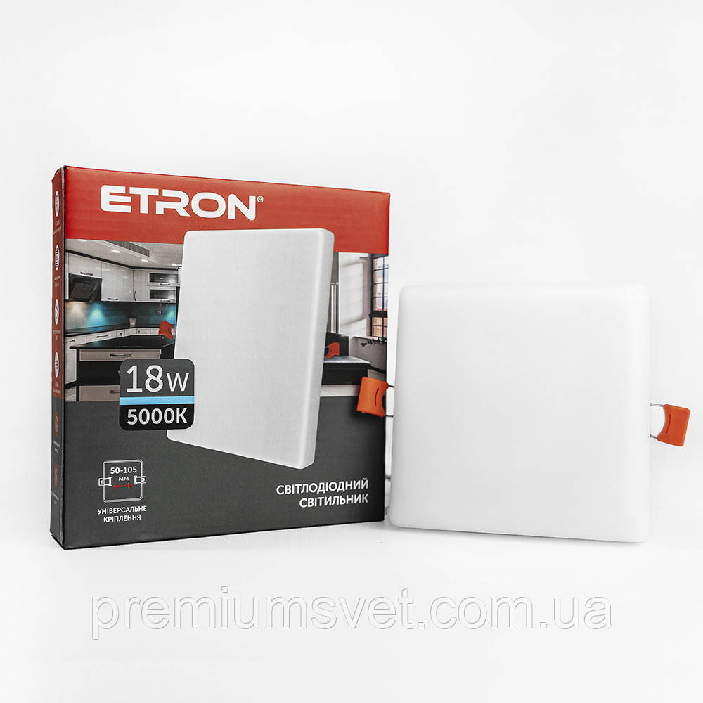 Світильник с/діод ETRON Decor Power 1-EDP-661 квадрат 18W 5000K, фото 1