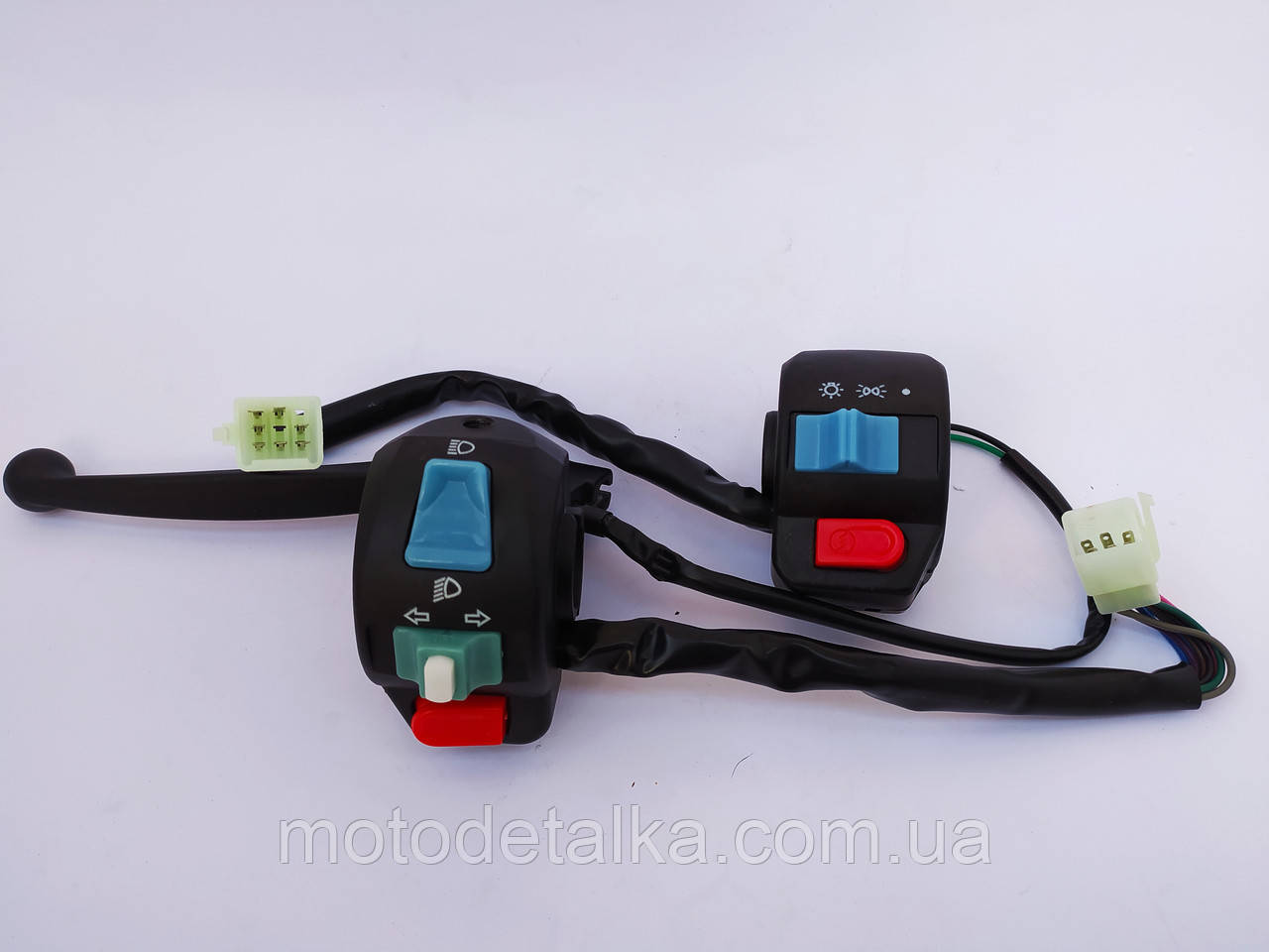 Блоки кнопок керма (пара) 4T китаєць 50-80 см3 (диск/барабан, кріплення, важіль).