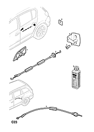 Гвинт M8 X 24 MM бійка дверного замка GM 9175119 OPEL ASTRA-G/H VECTRA-B/C ZAFIRA-A/B