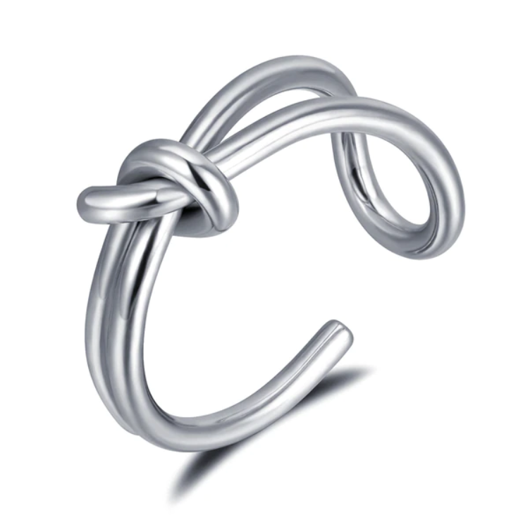 Жіноче кільце зі сталі "Вузлик", р. 16.5, 17.5, 18, фото 1