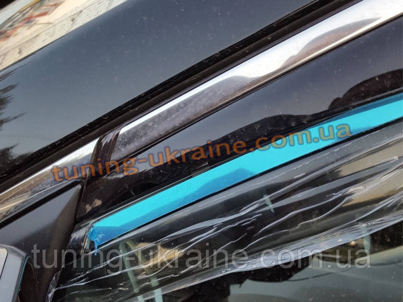 Ветровики с хром молдингом на Nissan X-Trail 2014+ - фото 6 - id-p226739716