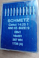 Иглы Shmetz DB-1-65 универсальные для пошива тонких изделий из шифона шелка органзы