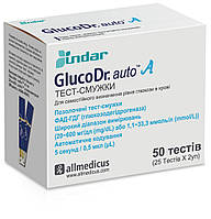 Тест-смужки GlucoDr. auto/auto A, 50 шт. термін придатності — 08.2026