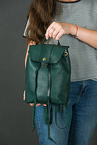 Жіночий шкіряний рюкзак Прага, натуральна шкіра італійський Краст колір Зелений