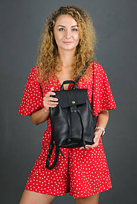 Жіночий рюкзак Прага з натуральної шкіри колір Чорний