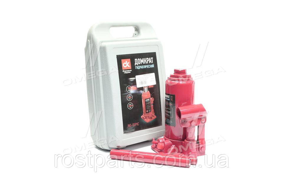 Домкрат бутилочний, 5т пластик, червоний H=195/380, фото 1