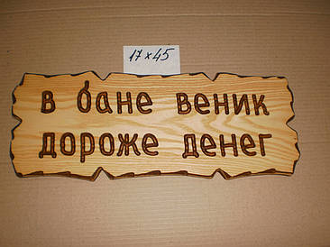 Табличка "У лазні віник дорожче грошей" №17