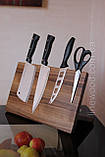 Дерев'яний магнітний тримач для ножів із горіха 35х22 см, фото 2