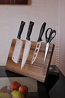 Дерев'яний магнітний тримач для ножів із горіха 35х22 см