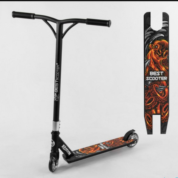 Трюковий самокат Best Scooter Kraken алюмінієвий диск і дека, ширина керма 52 см, колеса 100 см