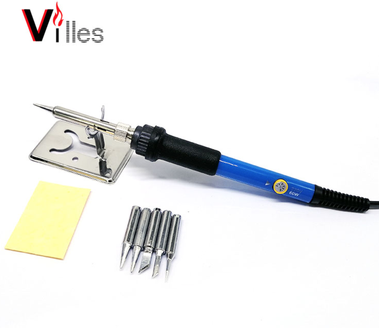 Паяльник 220V 60W з Регулятором Температури 200-450 ºC + 6 жала, фото 1