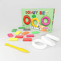 Дитячий набір для креативної ліплення Moon Light Clay "Donut Set FRUITS" легкий стрибучий пластилін, 70087