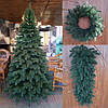 Вінок хвойний штучний новорічний Литий Елітний Зелений 50 см, Новорічний декор для дому, фото 7