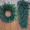 Вінок хвойний штучний новорічний Литий Елітний Зелений 50 см, Новорічний декор для дому, фото 4
