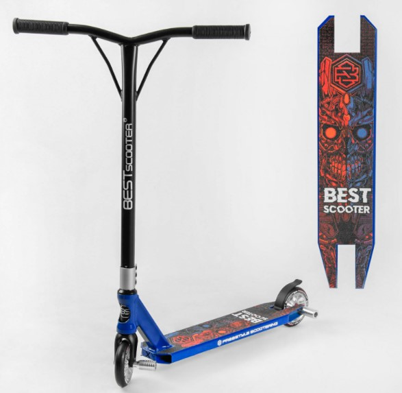 Трюковий самокат Best Scooter HIC-система, ПЕГІ, алюмінієвий диск і дека, ширина керма 52 см, колеса 110 см
