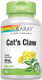 Котячий кіготь, Solaray Cat`s Claw 500 mg (100 капсул)