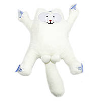 Игрушка на присоске в машину "Кот Саймон" Белый, мягкий кот с яйцами на присосках | іграшка кіт (SH)