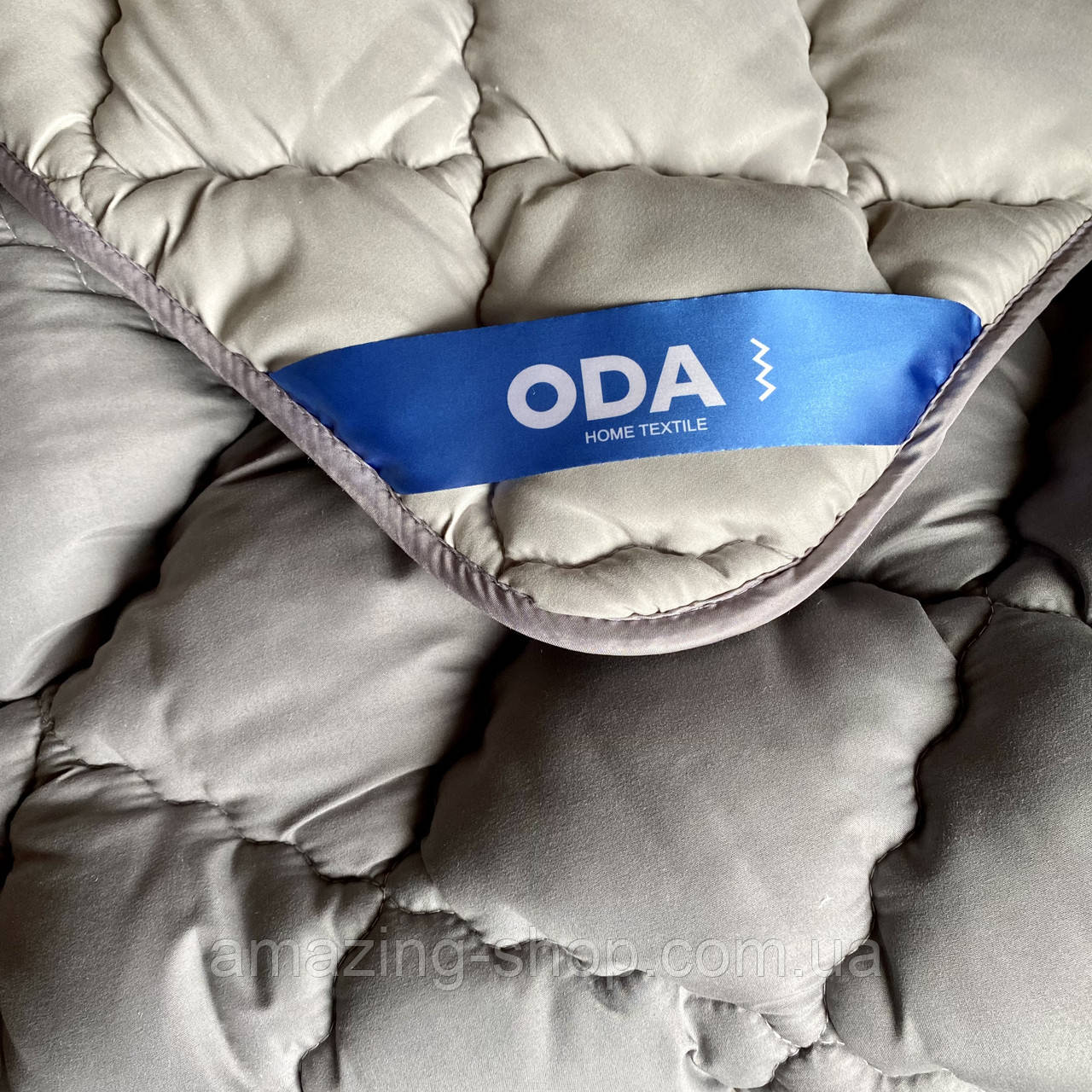 Ковдра на холлофайбері ОДА Півторашного 1,5 розміру 155х210 Стьобана зимова ковдра високої якості сірого кольору, фото 1
