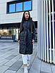 Стильне жіноче чорне демісезонне пальто стьобане, фото 2