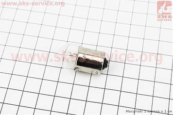 ЛАМПА ПОВОРОТА (БЕЛАЯ С ЦОКОЛЕМ) 12V/10W G18 BA15S