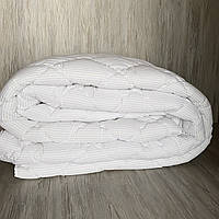 Одеяло на холлофайбере ОДА Евро размера 175х210 Стеганное зимнее одеяло высокого качества Цвет белый