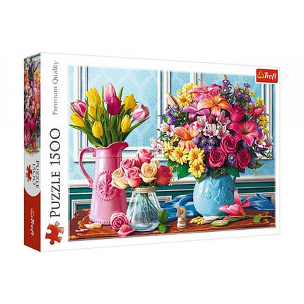 Пазл 1500 Trefl Квіти у вазах (Flowers in Vases), фото 2