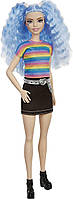 Кукла Барби Модница Barbie Fashionistas Doll, Rainbow Striped Top & Black Skirt 170 GRB61