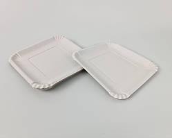 Тарілка одноразова паперова 100 шт 21*21 см Біла(1 п)Картонна тарілка