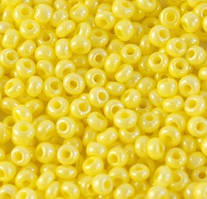 Бісер чеський Preciosa Для біжутерії мелафір 4015 / 26286 калібр 4/0 Жовта акварель Упаковка 5 грам