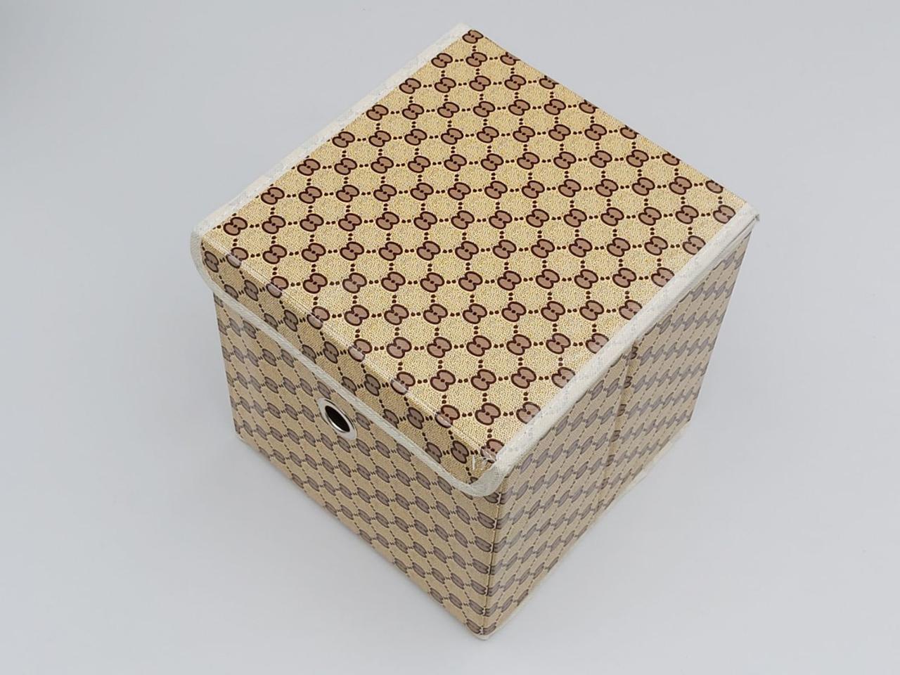 Коробка-органайзер Ш 25*Д 25*25 см. Колір коричневий для зберігання одягу, взуття чи невеликих предметів