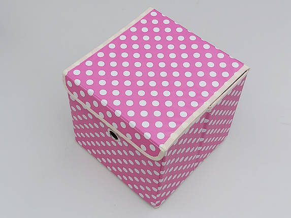 Коробка-органайзер Ш 25*Д 25*25 см. Колір рожевий для зберігання одягу, взуття чи невеликих предметів, фото 2