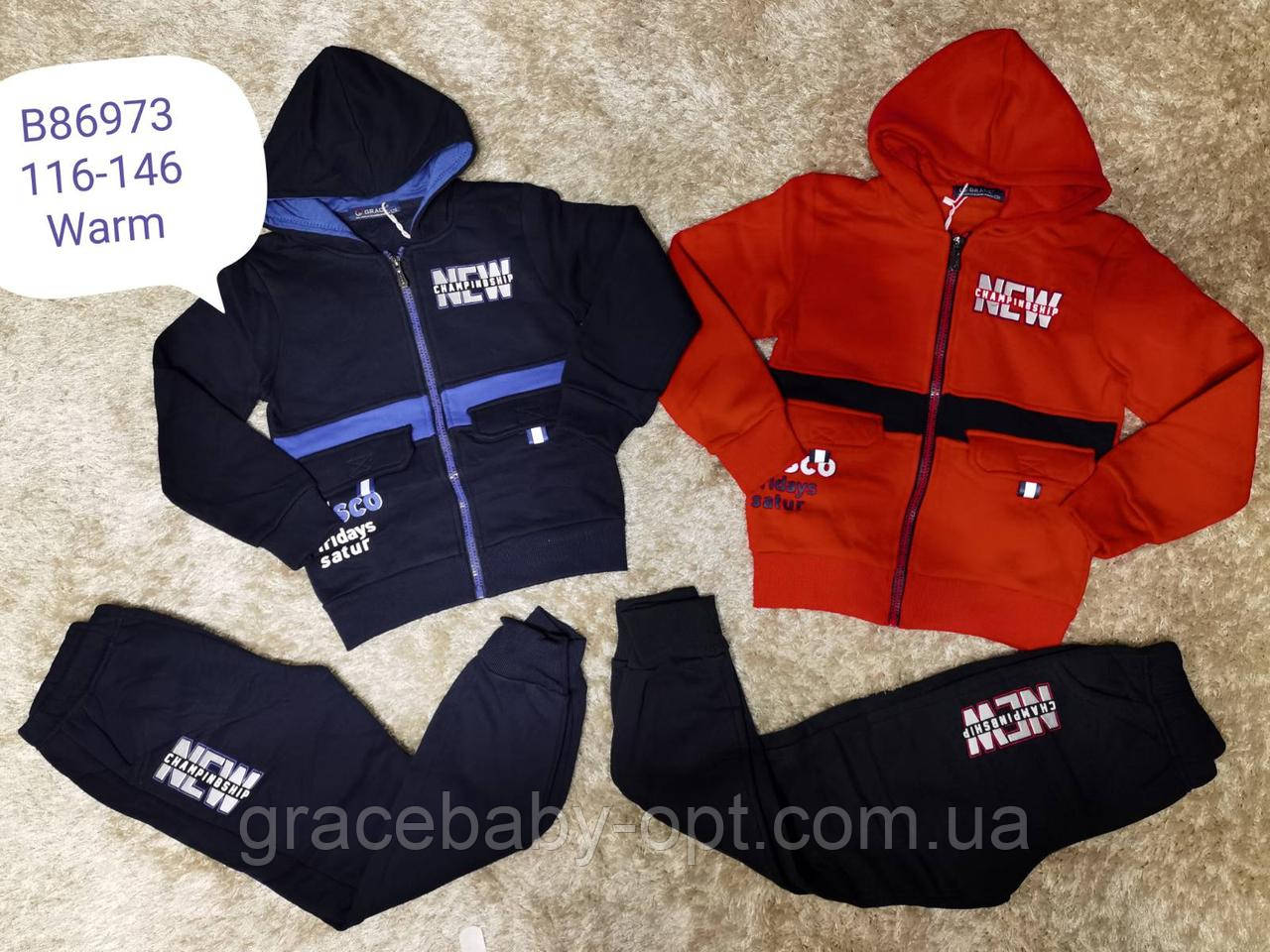 Спортивний утеплений костюм 2 в 1 для хлопчика оптом, Grace, 116-146 см, № B86973