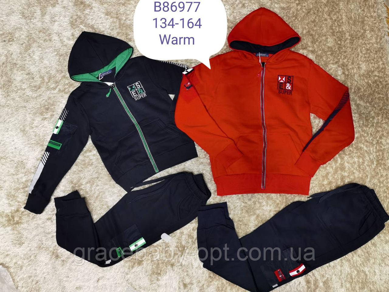 Спортивний утеплений костюм 2 в 1 для хлопчика оптом, Grace, 134-164 см, № B86977