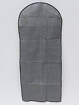 Чохол для зберігання і упаковки одягу на блискавці флізеліновий сірого кольору. Розмір 60 см*137 см., фото 3