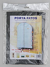 Чохол для зберігання і упаковки одягу на блискавці флізеліновий сірого кольору. Розмір 60 см*137 см., фото 5