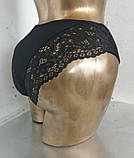 Труси жіночі віскоза з мереживом середня посадка 48-52р білі, фото 3