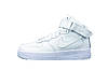 Кросівки Nike AIR Force 1 білі Найк Аір Форс високі шкіряні демісезон осінь чоловічі підліткові, фото 7