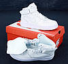 Кросівки Nike AIR Force 1 білі Найк Аір Форс високі шкіряні демісезон осінь чоловічі підліткові, фото 2
