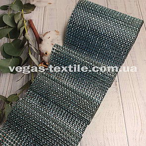 Стрічка зі стразами (шина) 12 см/намотування 9 м (стрічка з імітацією страз) Блакитний