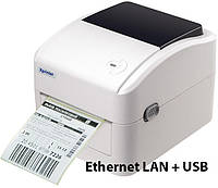 Термопринтер Xprinter XP-420B принтер этикеток, наклеек и чеков 108мм LAN (Ethernet) + USB для Новой почты