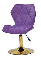 Стілець Torino GD-Base велюр пурпуровий 1013 (фіолетовий) на золотій нозі-опорі з регулюванням висоти сидіння