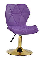 Стілець Torino GD-Base велюр пурпуровий 1013 (фіолетовий) на золотій нозі-опорі з регулюванням висоти сидіння, фото 5
