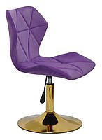 Стілець Torino GD-Base велюр пурпуровий 1013 (фіолетовий) на золотій нозі-опорі з регулюванням висоти сидіння, фото 4