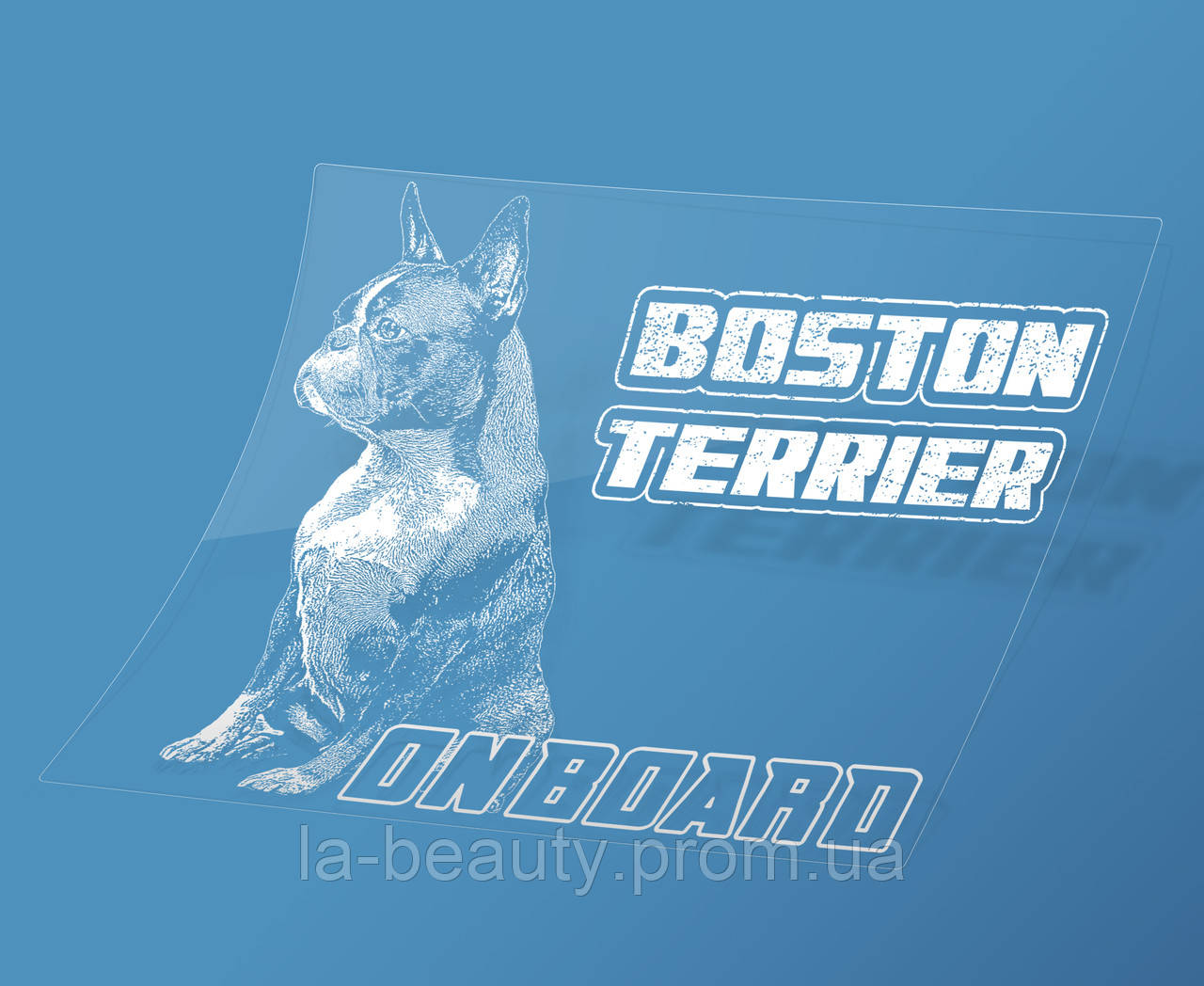 Автомобільна наклейка Бостон-тер'єр (Boston Terrier On Board)