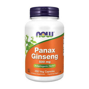 Корейська Женьшень в капсулі (корінь) Now Foods Panax Ginseng 500 mg (250 veg caps)