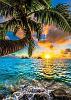 Алмазна вишивка " Райський пляж " Гаваї, блакитний берег, пальми повне викладення, мозаїка 5d, набори 30х40 см